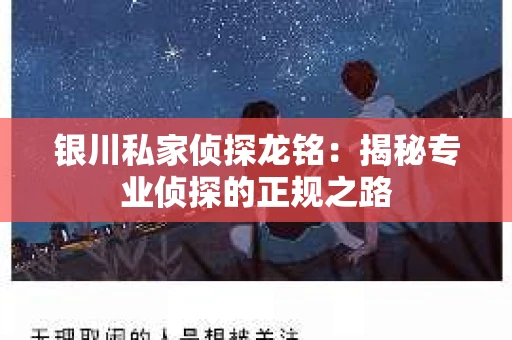 银川私家侦探龙铭：揭秘专业侦探的正规之路