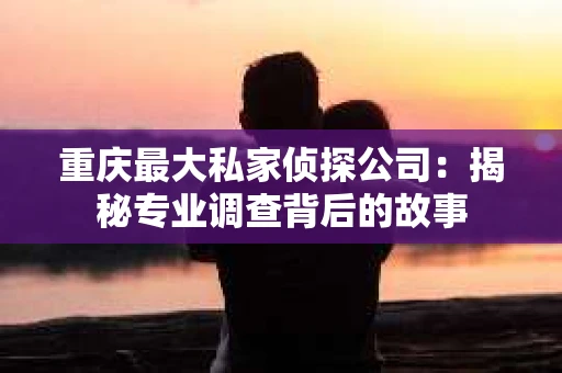 重庆最大私家侦探公司：揭秘专业调查背后的故事