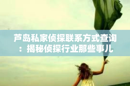 芦岛私家侦探联系方式查询：揭秘侦探行业那些事儿