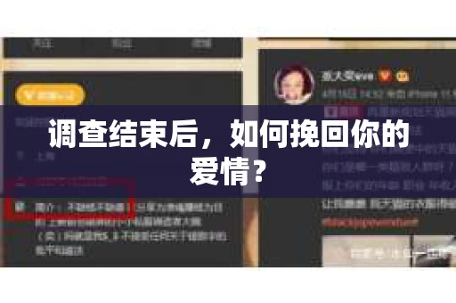 调查结束后,如何挽回你的爱情? 调查结束后,如何挽回你的爱情?
