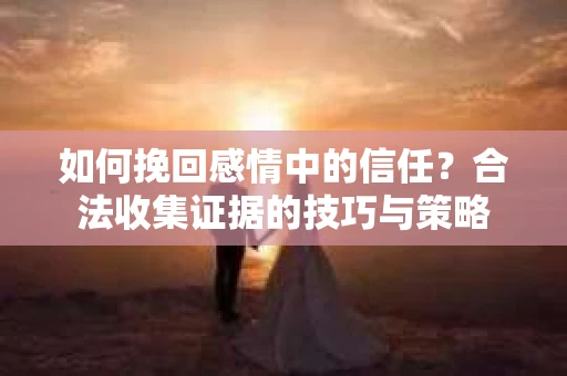 如何挽回感情中的信任？合法收集证据的技巧与策略
