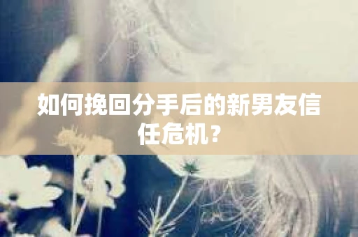 如何挽回分手后的新男友信任危机？