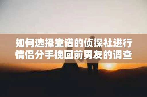 如何选择靠谱的侦探社进行情侣分手挽回前男友的调查？